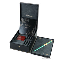 Load image into Gallery viewer, S.T. Dupont Art Nouveau Limited Edition Green Fountain Pen, Presentation Box, and Documents
