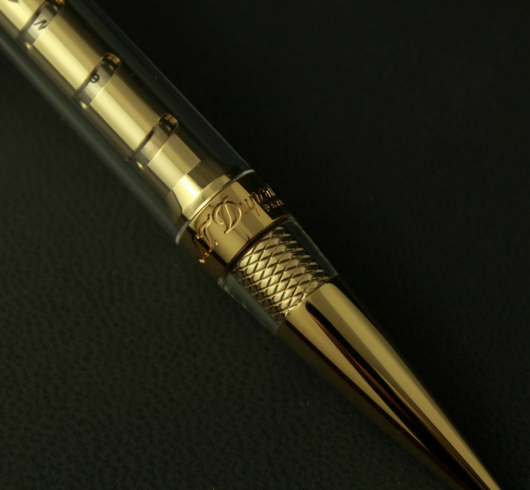 S.T. Dupont Yellow-Gold Finish Defi Ballpoint with Transparent Design