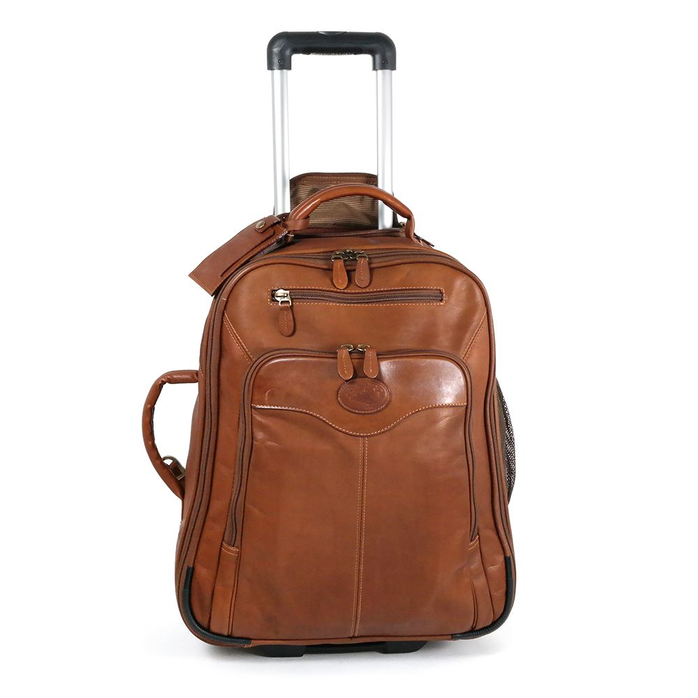 Leather backpack with wheels Outlet