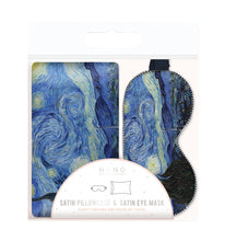 Load image into Gallery viewer, Starry Night Satin Pillow &amp; Eye Mask Set
