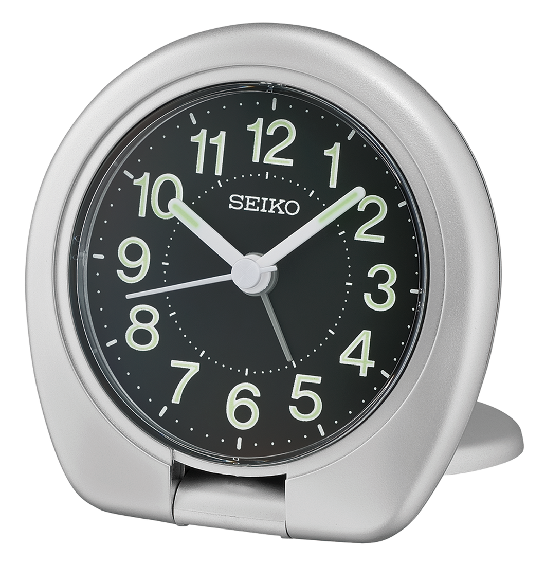 Front view of the clock, opened. 
