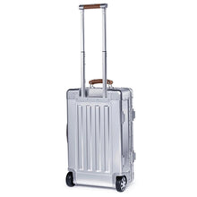 Load image into Gallery viewer, Angled back panel view of the suitcase. 
