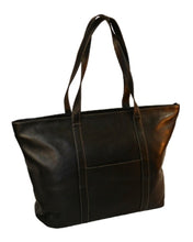 Load image into Gallery viewer, Swerv Collection Black Super Shopper Leather Tote, In Black
