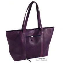 Load image into Gallery viewer, Swerv Collection Purple Leather Super Shopper Tote in Purple
