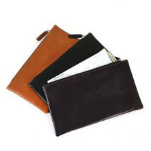 Load image into Gallery viewer, Swerv Leather Collection Zippered Leather Deposit Pouch - Bank Bag
