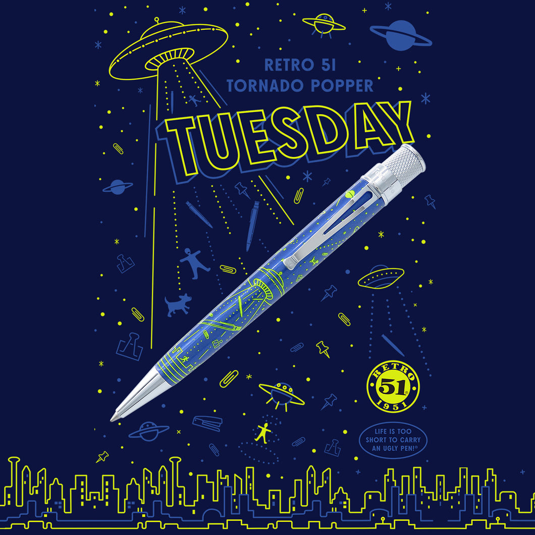 Retro 51 LE Tornado Popper Tuesday & The Herald Rollerball w/Rickshaw Pen Sleeve