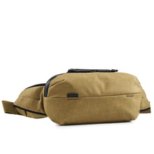 Load image into Gallery viewer, Front panel view of the nutria brown colored sling bag. 

