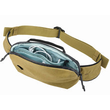 Load image into Gallery viewer, Interior view of the nutria brown bag showing a USB cable tucked inside a pocket. (Cable not included).
