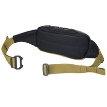 Load image into Gallery viewer, Back panel view of the nutria brown bag with the sling strap clip detached.
