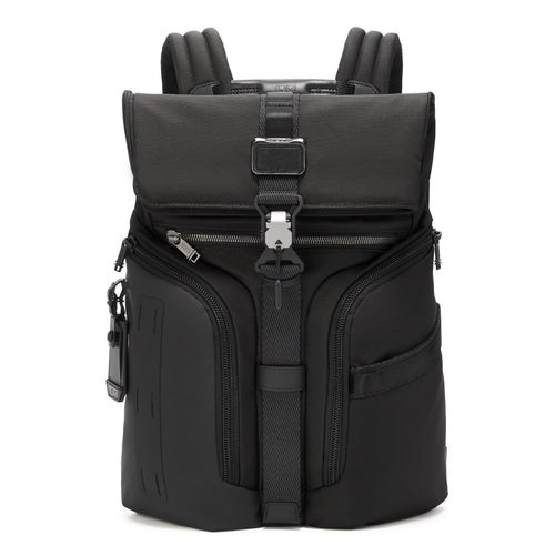 Front panel view of the backpack. 