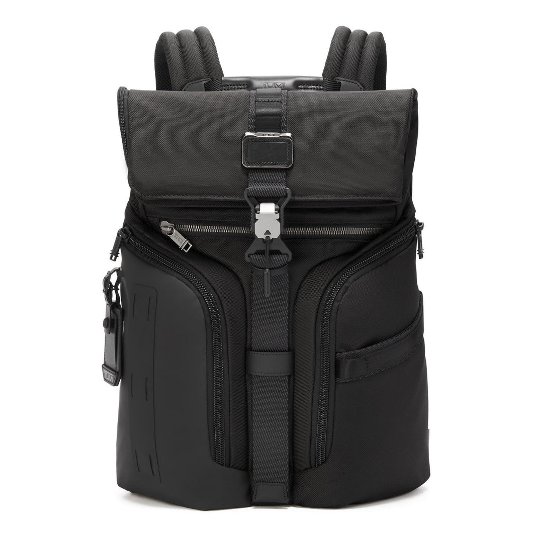 Front panel view of the backpack. 