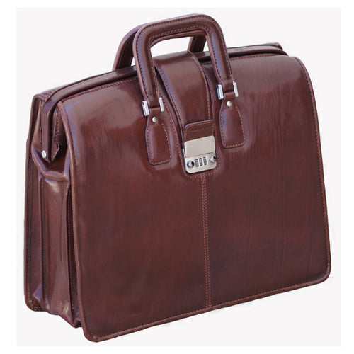 Vantaggio Hand-Stained Italian Leather Lawyer's Brief Bag