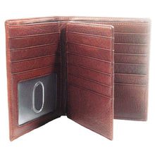 Load image into Gallery viewer, Vantaggio Italian Hand-Stained Leather Extra-Page Hipster Wallet, Open

