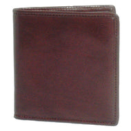 Front panel view of the brown leather hipster wallet. 