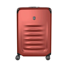 Load image into Gallery viewer, Front panel view of the suitcase with the telescopic handle retracted. 
