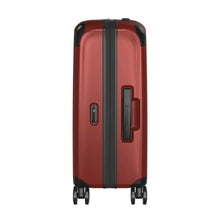Load image into Gallery viewer, Side panel view of the suitcase. This side features a grab handle. 
