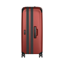 Load image into Gallery viewer, Side panel view of the suitcase showing a grab handle. 
