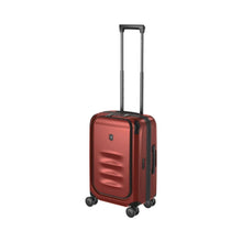 Load image into Gallery viewer, Angled front view suitcase with the telescopic handle extended.
