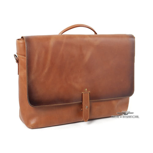 Vintage Leather Messenger Bag Front