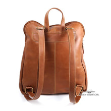 Load image into Gallery viewer, Vintage Leather Slim Backpack Back
