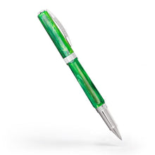 Load image into Gallery viewer, Side view of the green rollerball pen with the cap posted.
