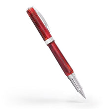 Load image into Gallery viewer, Side view of the red rollerball pen with the cap posted.
