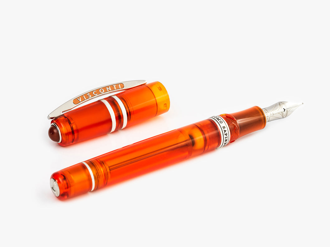Visconti Homo Sapiens Demo Stones Fountain Pen Mandarin Garnet, Uncapped