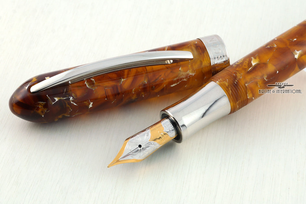 Visconti Luigi Millennium Limited Edition Amber Fountain Pen Uncapped