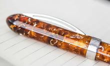 Load image into Gallery viewer, Visconti Luigi Millennium Limited Edition Amber Fountain Pen Cap Close Up

