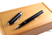 Load image into Gallery viewer, Visconti Midnight Voyager Black with Silver Fountain Pen, Uncapped
