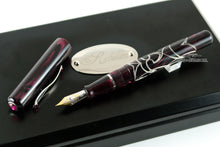 Load image into Gallery viewer, Visconti Richelieu Burgundy/Sterling Silver Limited Edition Fountain Pen Uncapped with Closed Presentation Box
