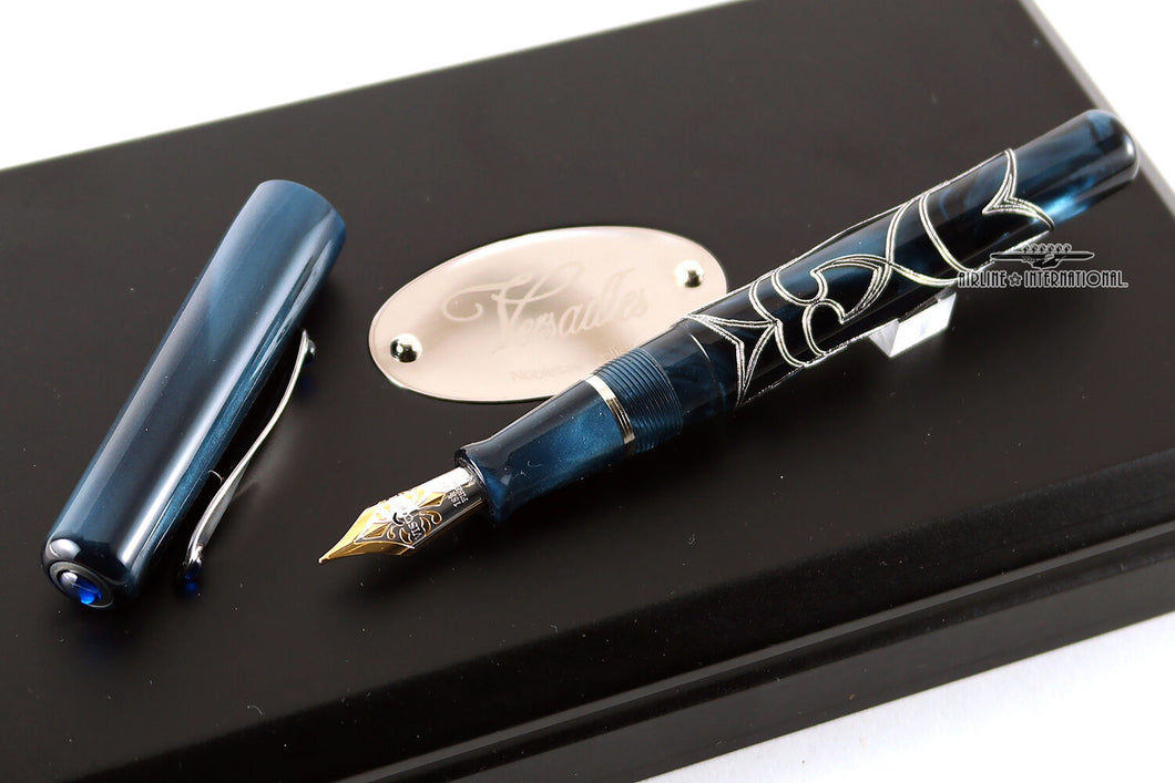 Visconti Versailles Blue/Sterling Limited Edition Fountain Pen with Presentation Box