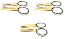 Load image into Gallery viewer, View of the three different definition key chains showing the front and back of each on a white background.
