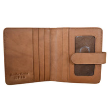 Load image into Gallery viewer, Interior view of the Antique Saddle wallet. 
