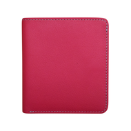 Front view of the Indian Pink and Turquoise wallet. 