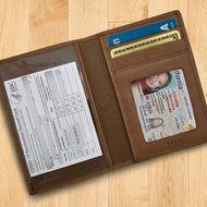 Interior view of the toffee brown wallet.