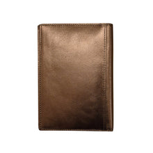 Load image into Gallery viewer, Back view of the bronze wallet. 
