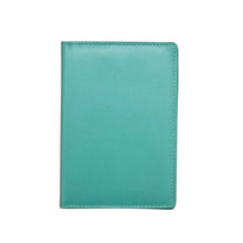 Load image into Gallery viewer, Front view of the turquoise wallet. 
