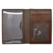 Load image into Gallery viewer, Interior view of the rustic brown wallet. 
