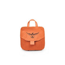 Load image into Gallery viewer, The poppy orange bag folded into its pocket.
